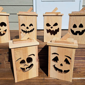 Rustic Wooden Jack O' Lantern