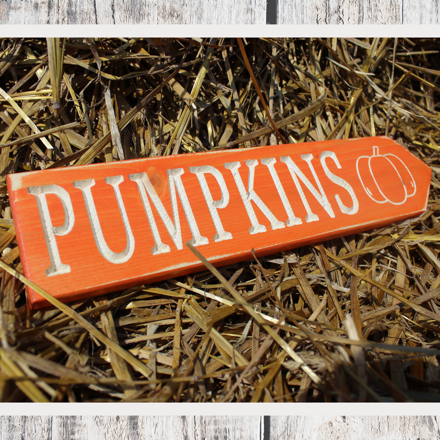 Rustic Pumpkins Sign – Carved Wood PUMPKINS Farmhouse Fall Decor