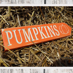 Rustic Pumpkins Sign β Carved Wood PUMPKINS Farmhouse Fall Decor