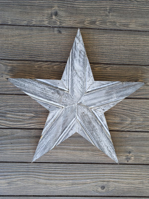 Rustic Wooden Star - Weathered White