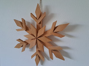 Handcrafted Cedar Wooden Snowflake - Natural