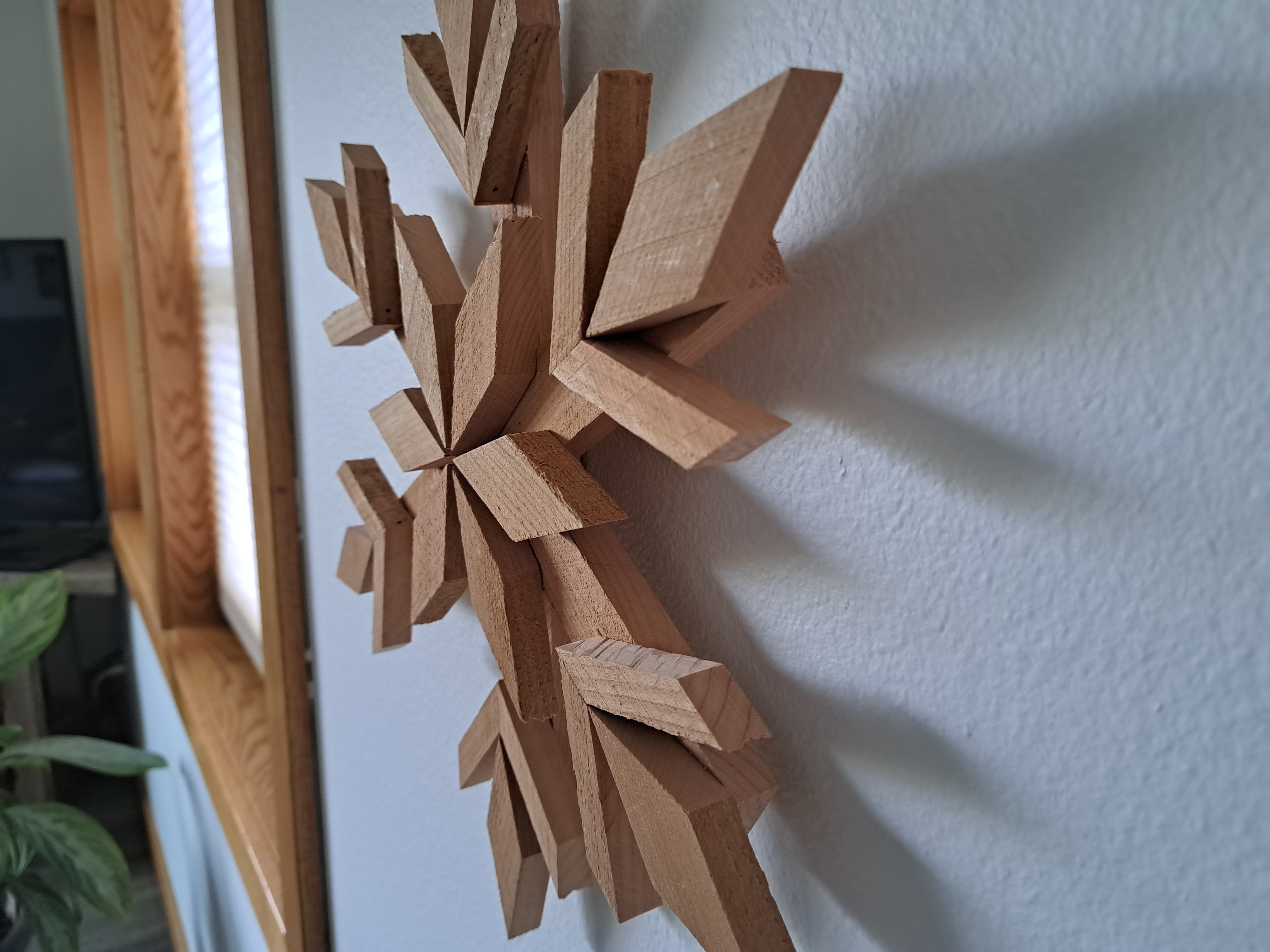 Handcrafted Cedar Wooden Snowflake - Natural