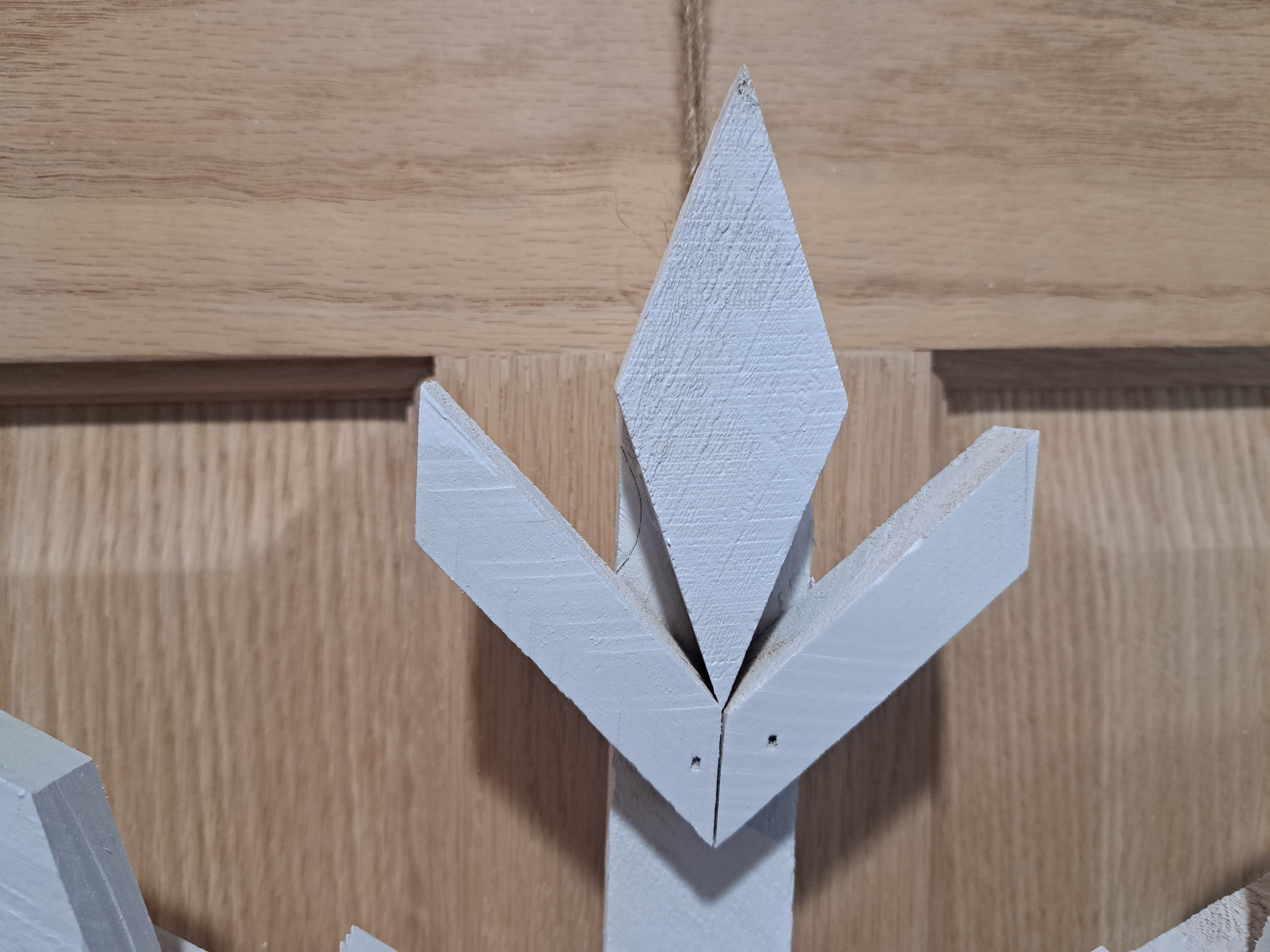 Handcrafted Cedar Wooden Snowflake - White