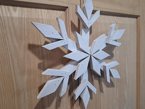 Handcrafted Cedar Wooden Snowflake - White