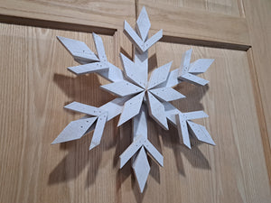 Handcrafted Cedar Wooden Snowflake - White