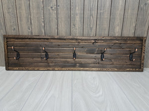 Rustic Farmhouse Style Wooden Coat Rack - Dark Pine