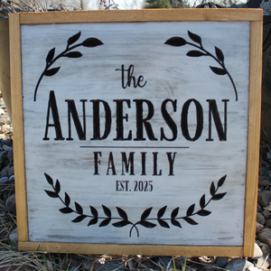 Personalized Carved Family Name Wooden Sign