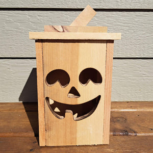Rustic Wooden Jack O' Lantern