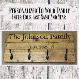 Personalized Family Coat Rack - Light