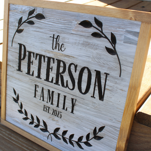 Personalized Carved Family Name Wooden Sign