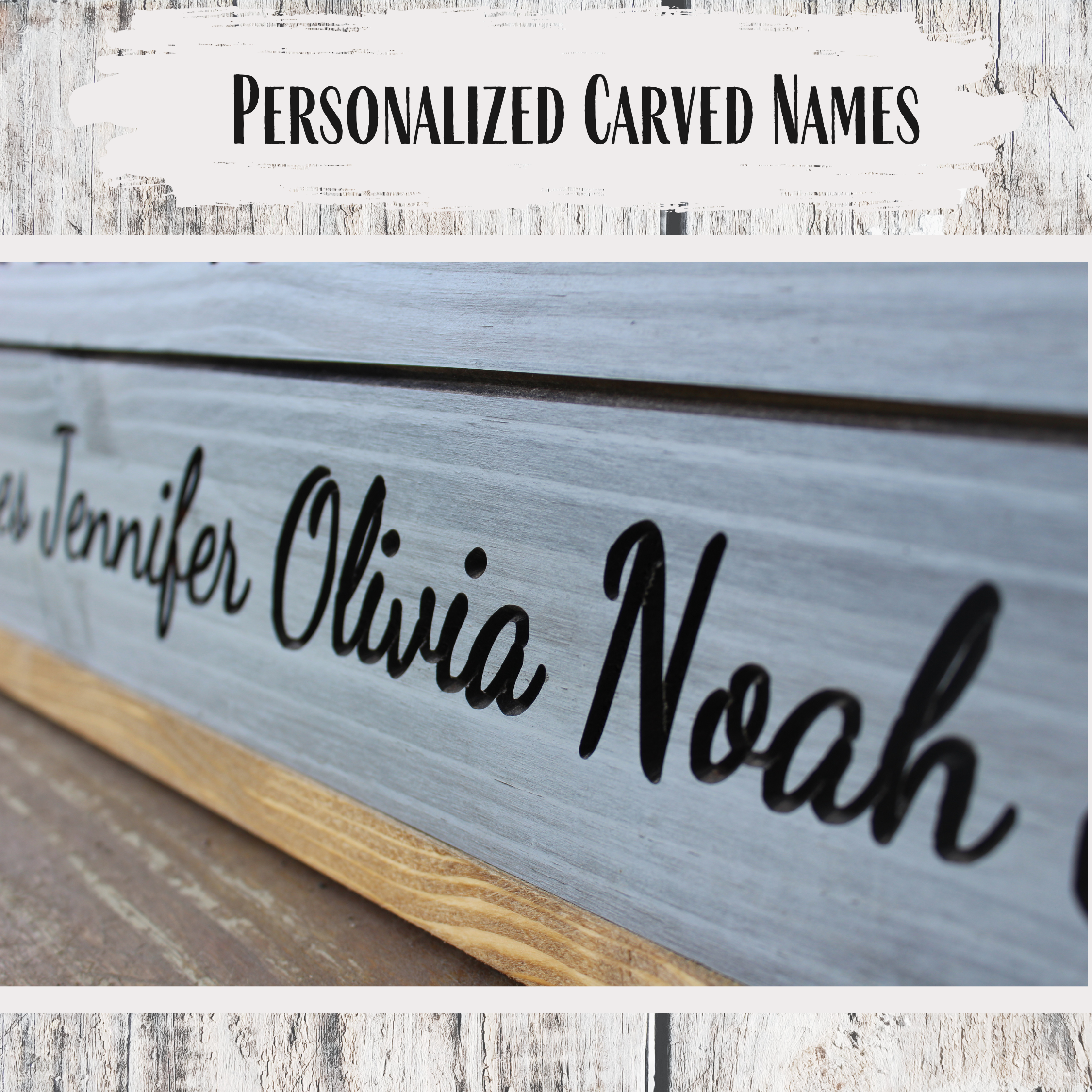 Personalized "This is Us" Carved Wooden Sign - Custom with Names