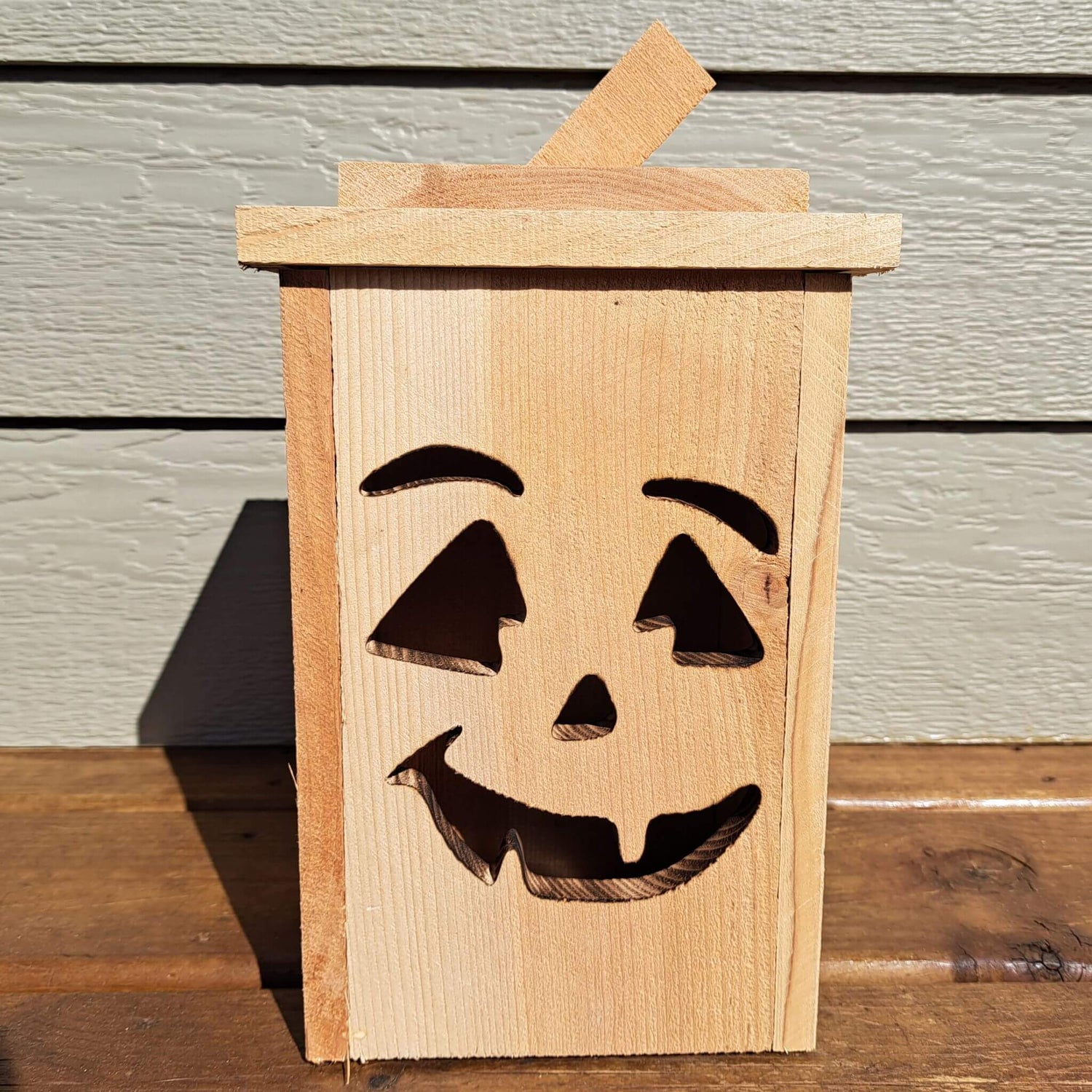 Rustic Wooden Jack O' Lantern