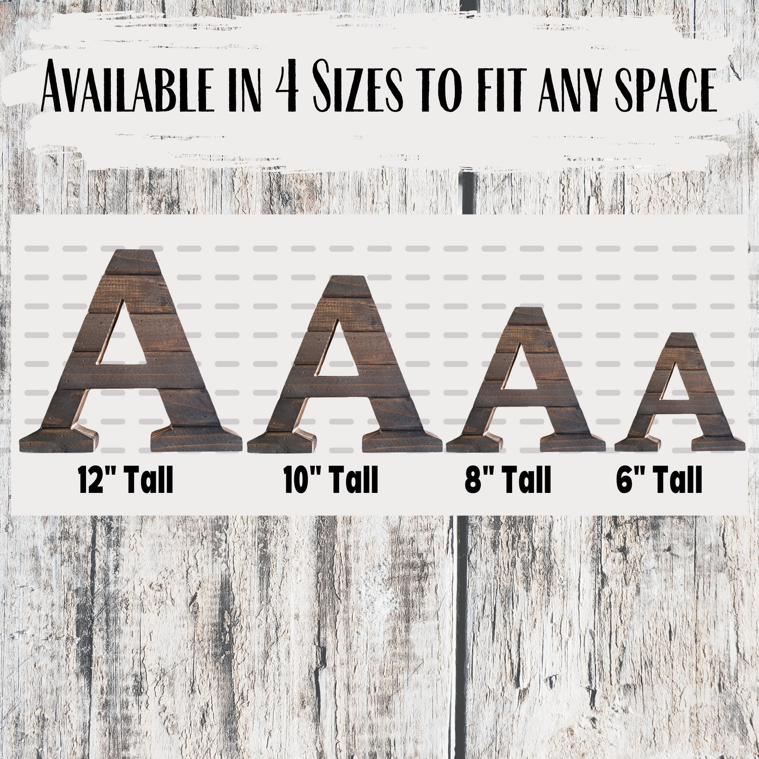 Farmhouse Wood Slat Letters - Dark Pine