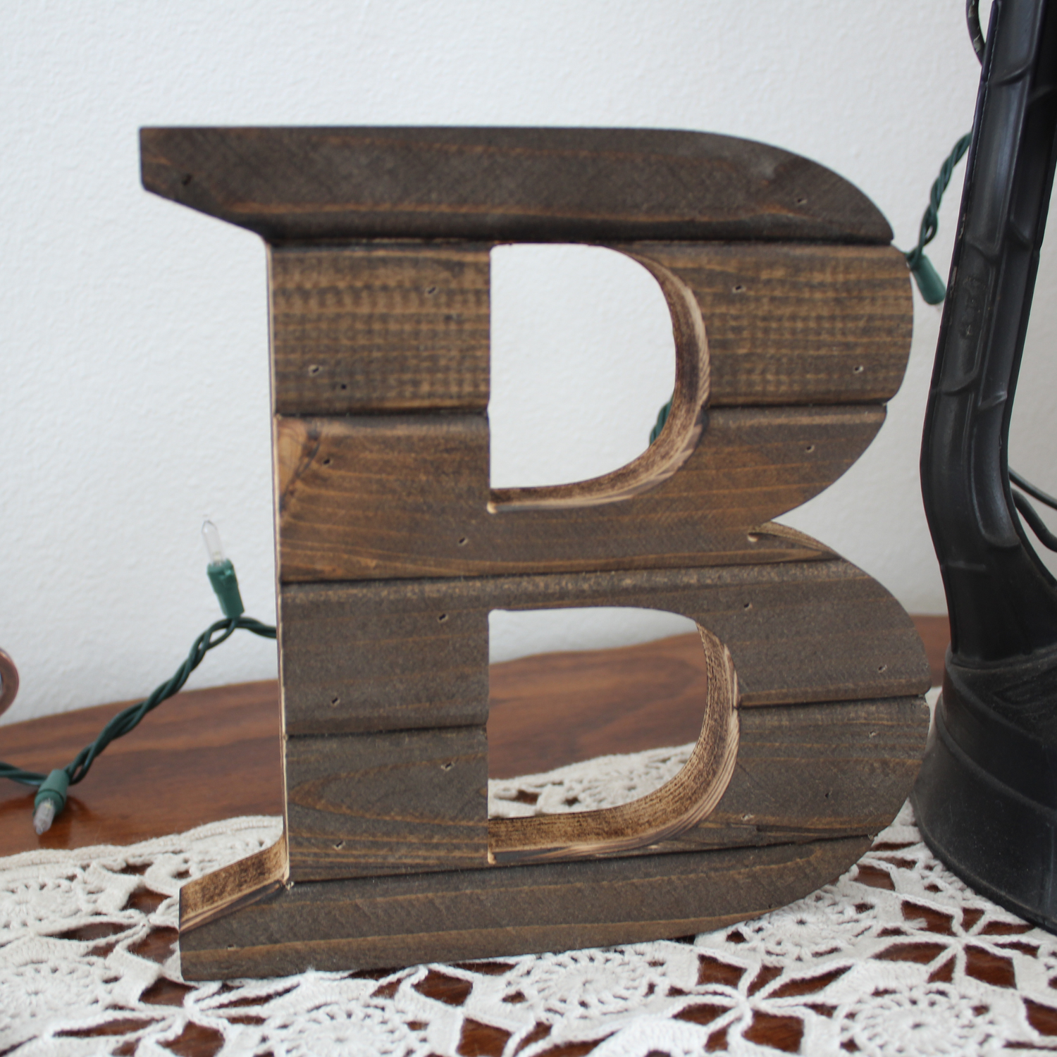 Farmhouse Wood Slat Letters - Dark Pine