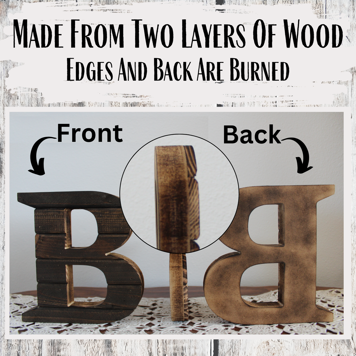 Farmhouse Wood Slat Letters - Dark Pine