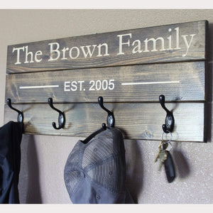 Personalized Family Coat Rack - Dark