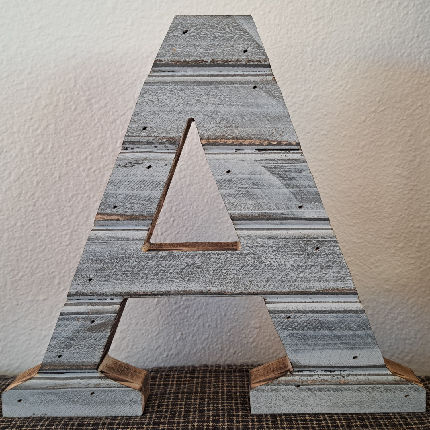 Farmhouse Wood Slat Letters - Weathered White