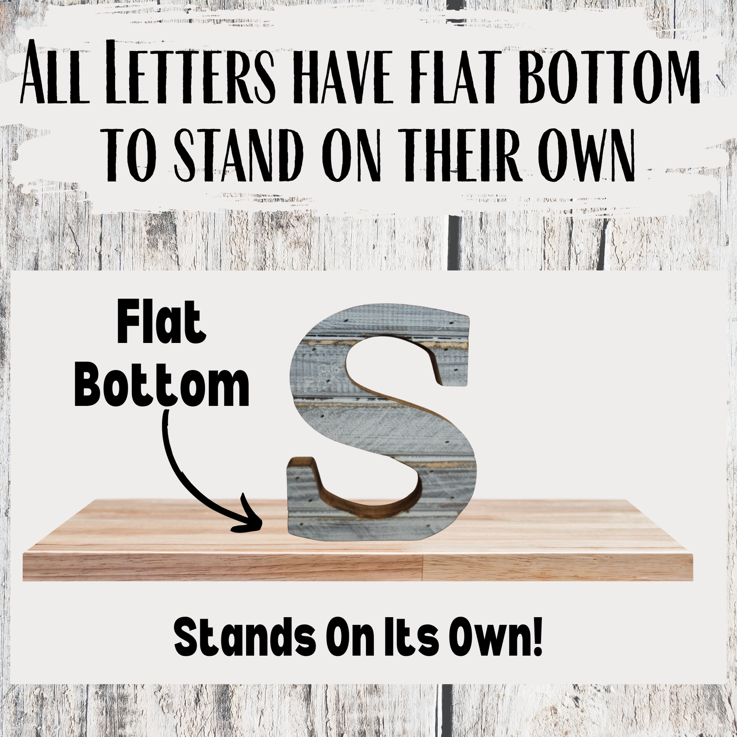 Farmhouse Wood Slat Letters - Weathered White