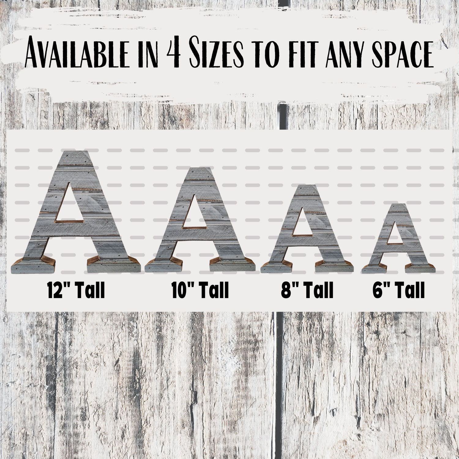 Farmhouse Wood Slat Letters - Weathered White