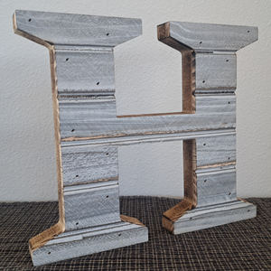 Farmhouse Wood Slat Letters - Weathered White