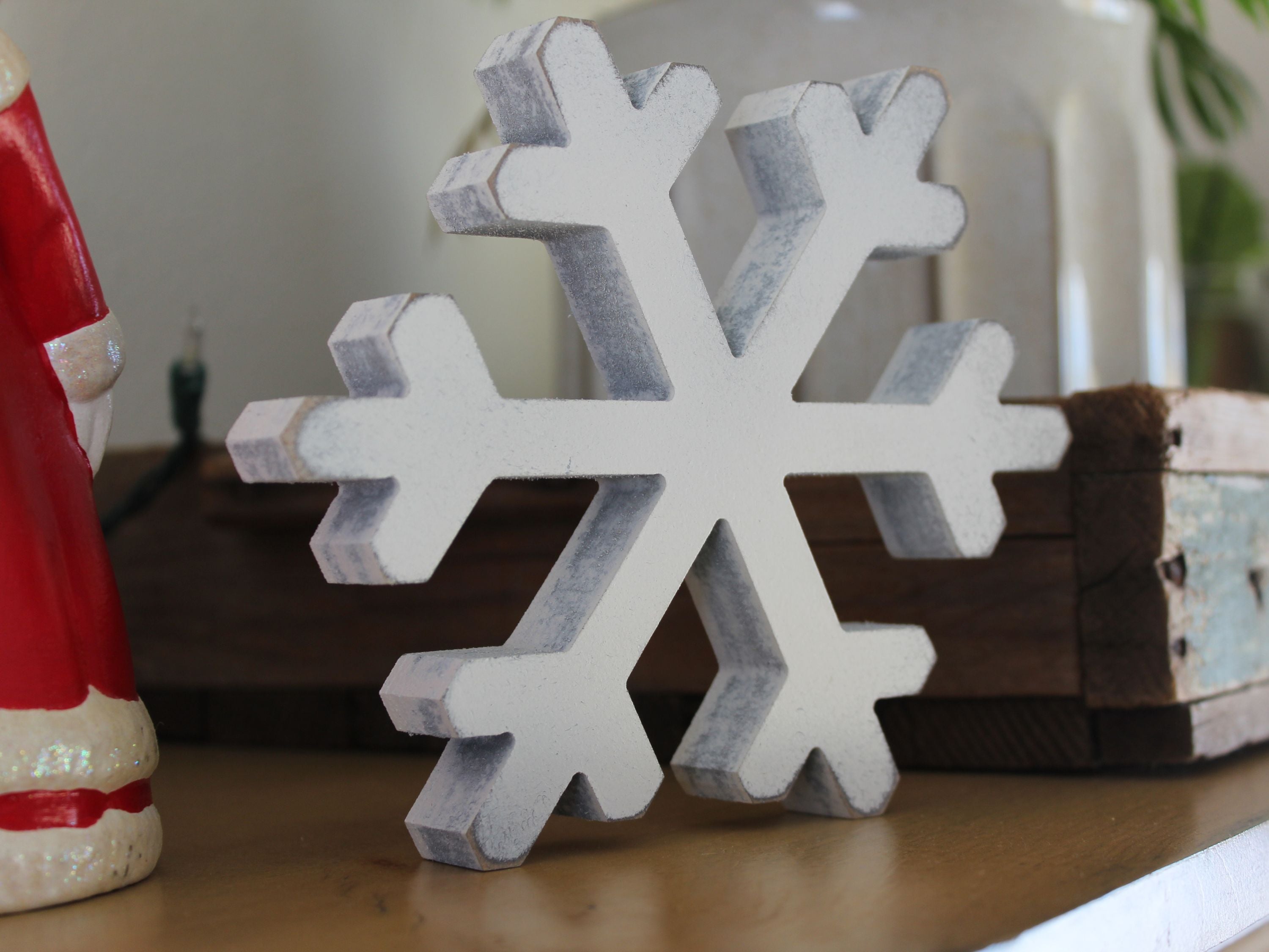Rustic Wooden Snowflake Ornament