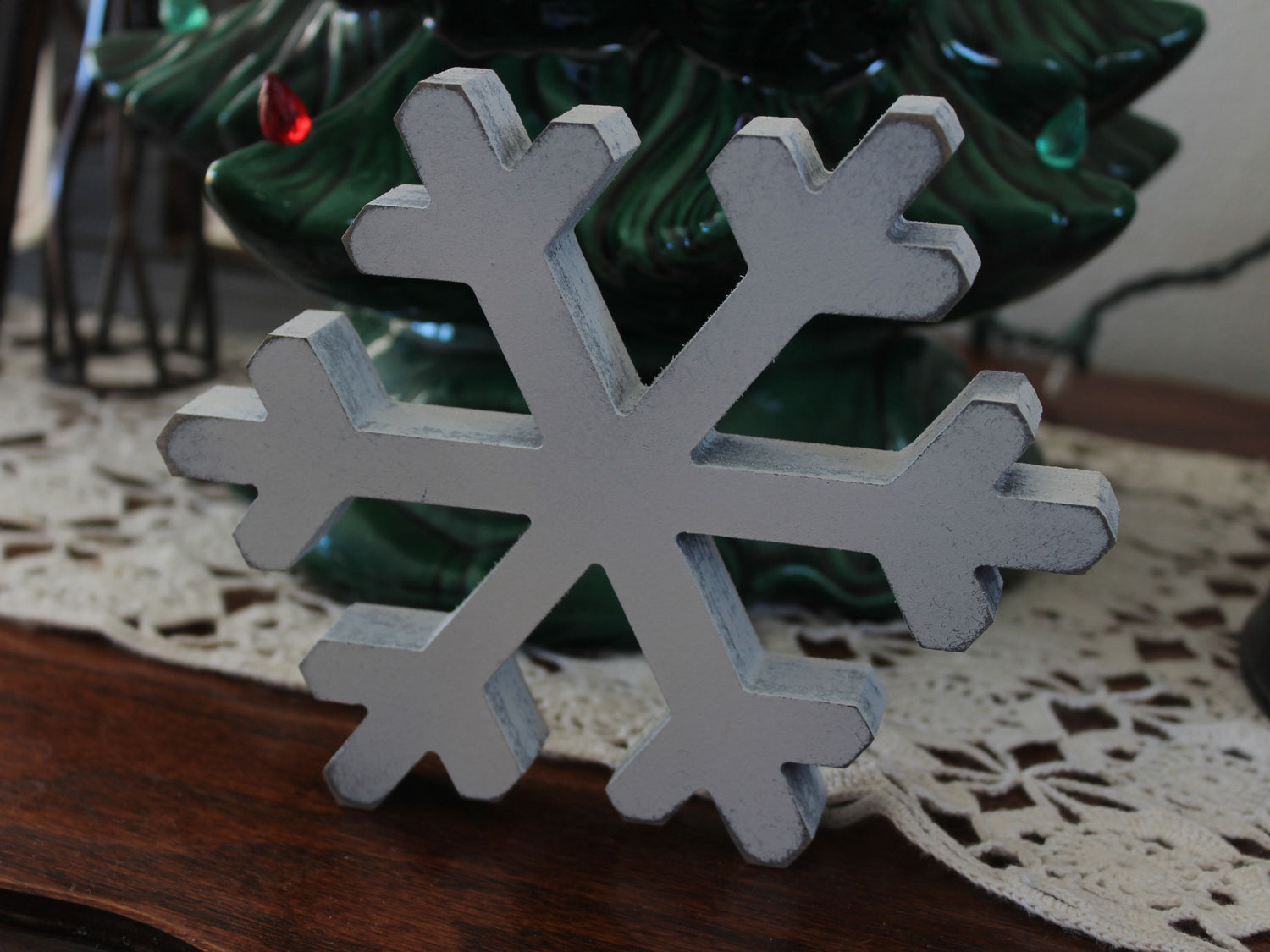 Rustic Wooden Snowflake Ornament