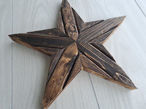 Rustic Wooden Star - Dark Pine