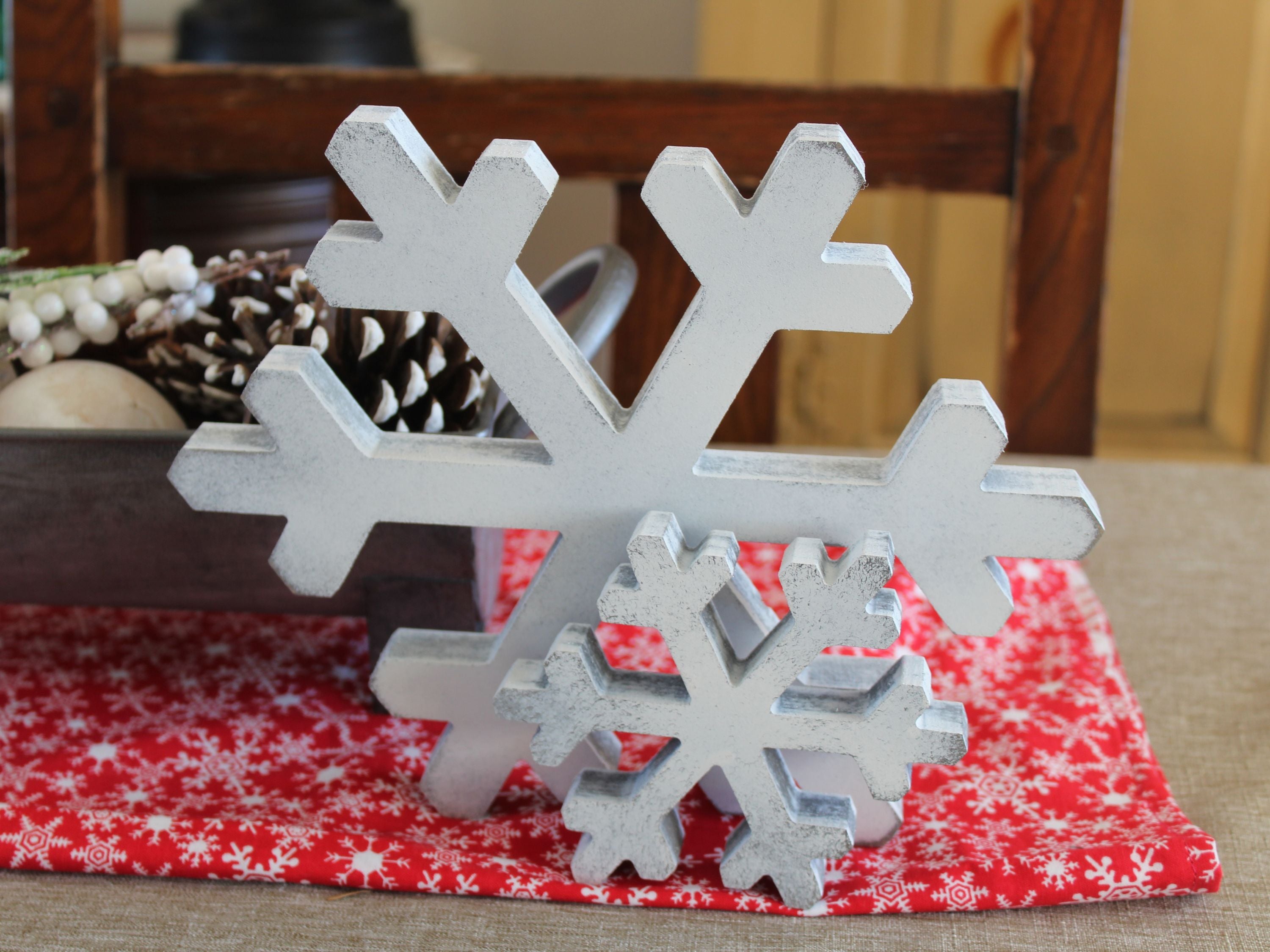 Rustic Wooden Snowflake Ornament