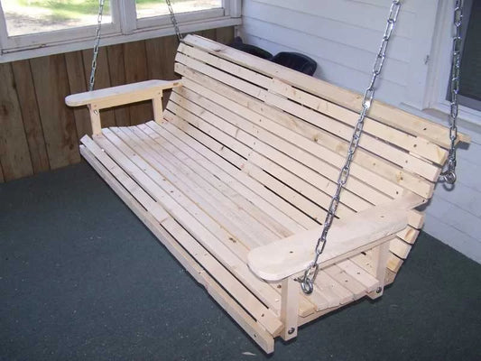 This porch swing was surprisingly simple to build using common wood and tools.