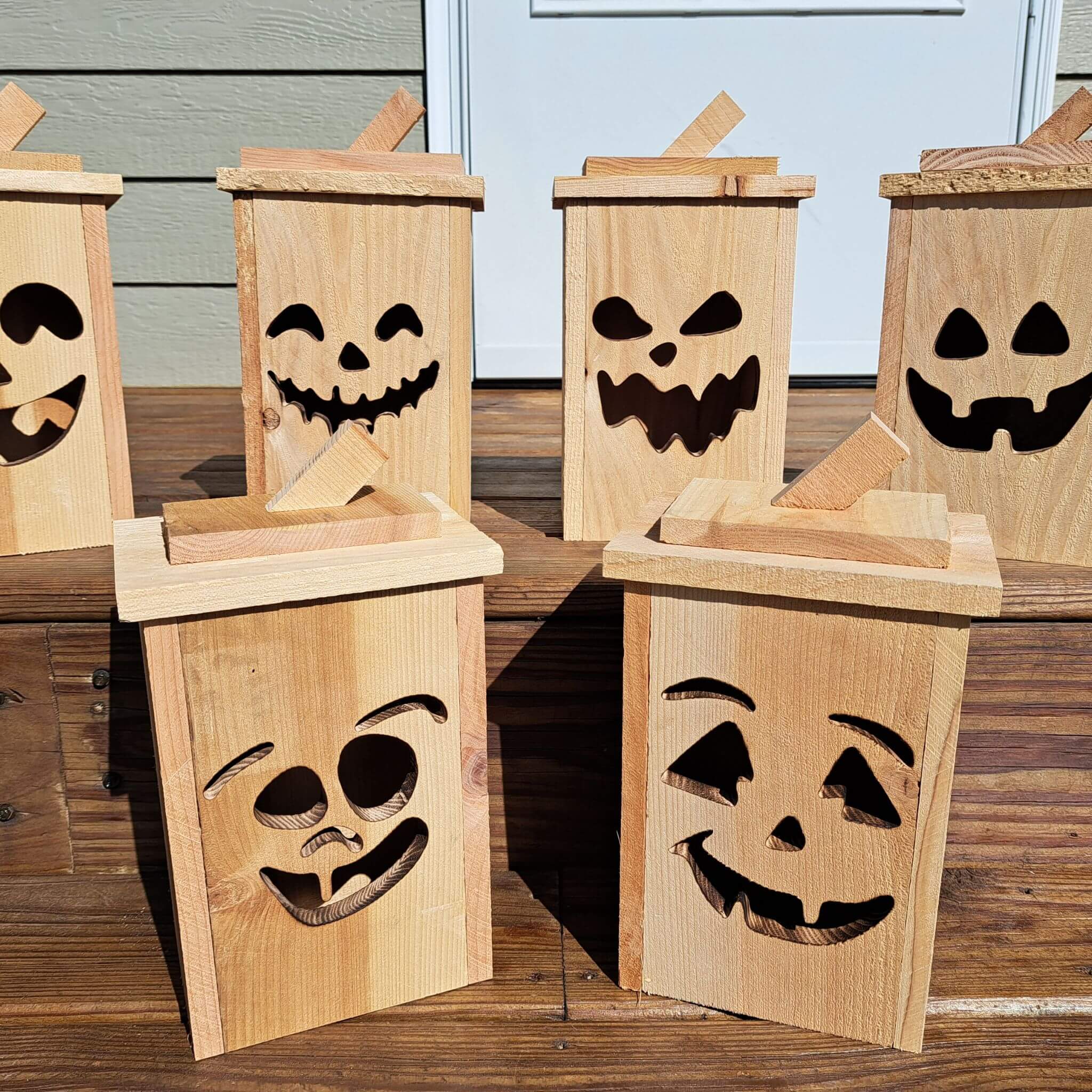 Rustic Wooden Jack O' Lantern