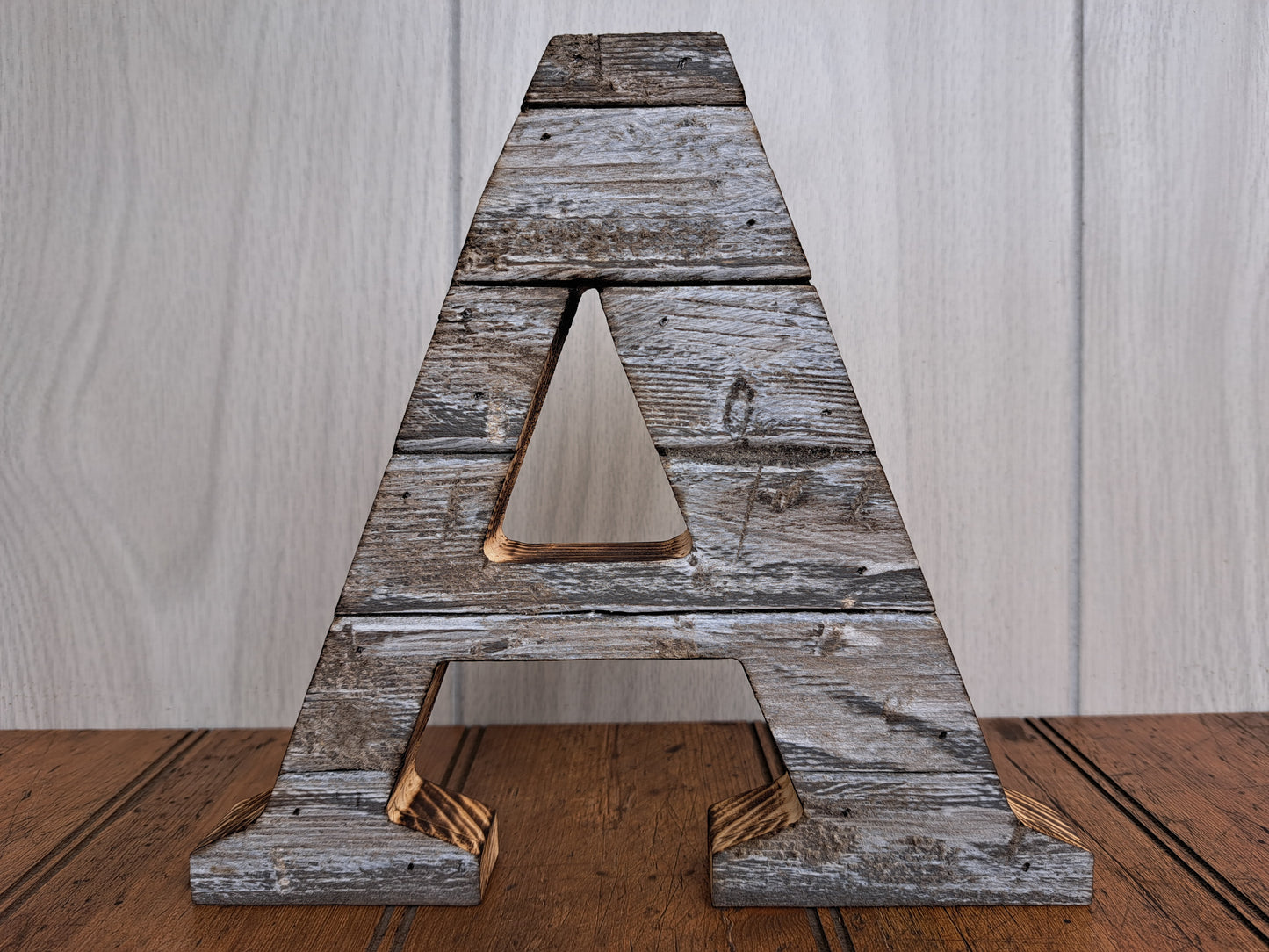 Rustic Wood Letters Weathered White