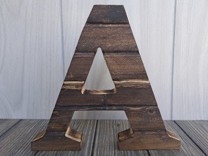 Rustic Wood Letters Dark Pine