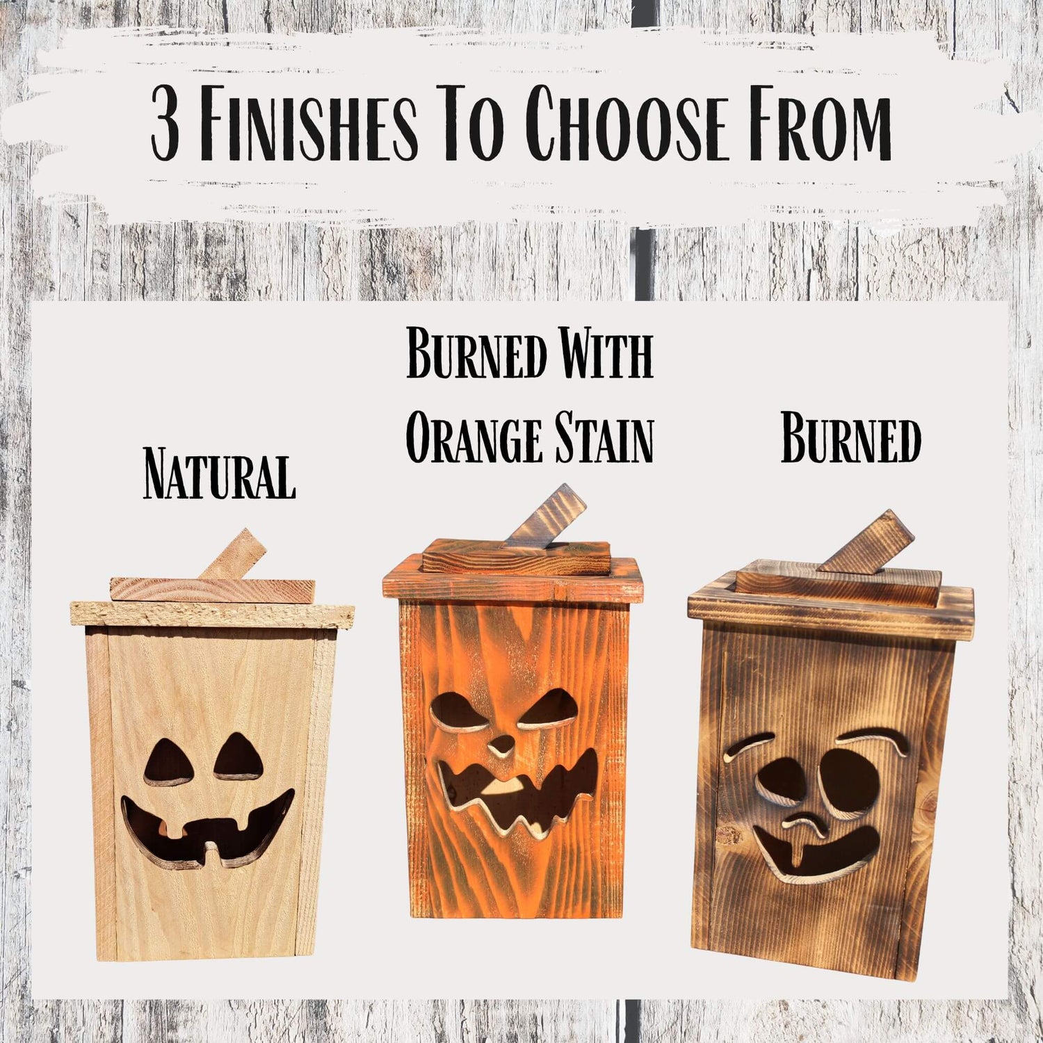 Rustic Wooden Jack O' Lantern