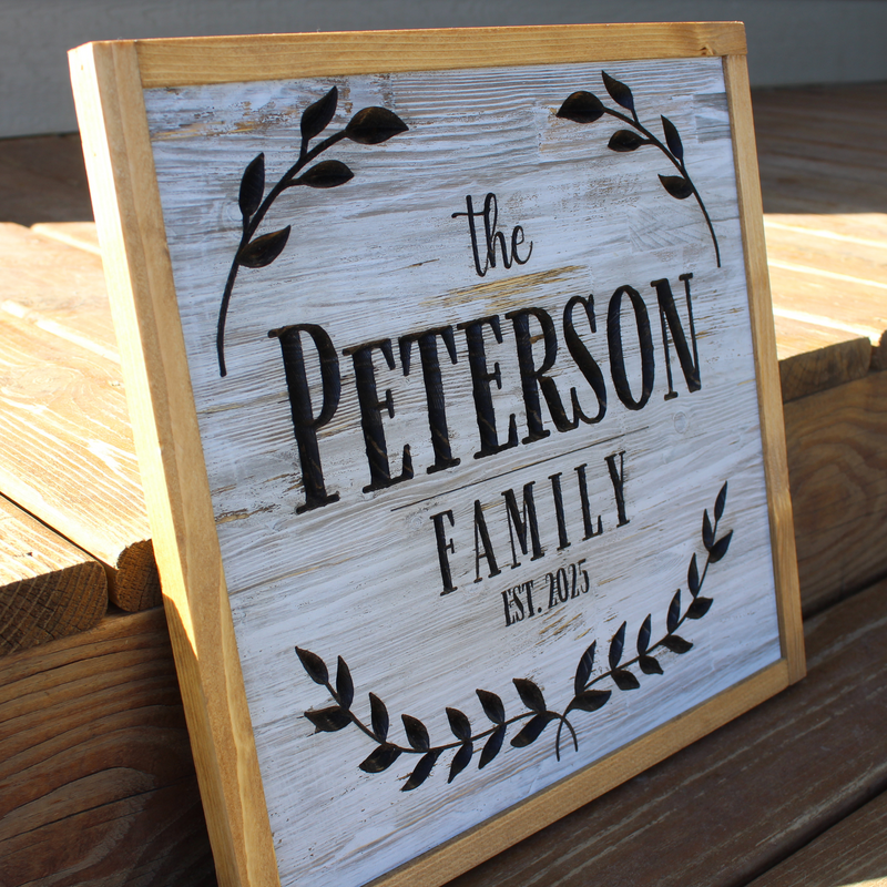 Personalized Carved Family Name Wooden Sign – Rustic Brook Farm