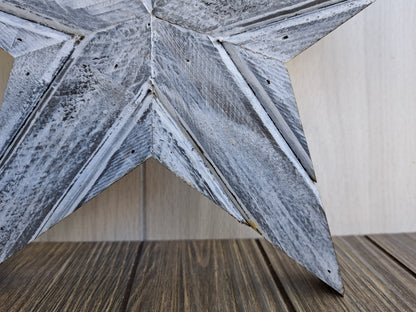 Rustic Wooden Star With Weathered White Finish