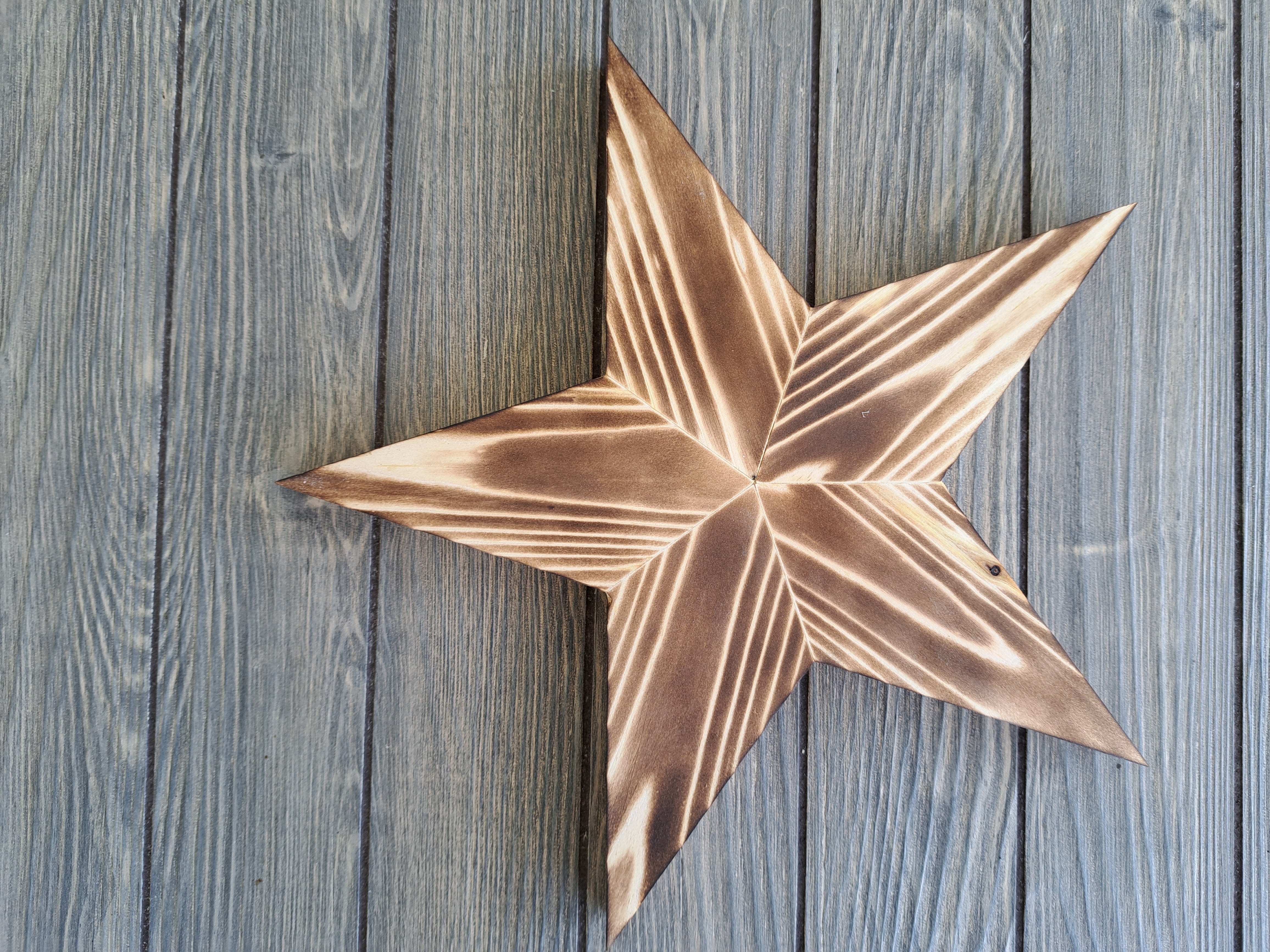 Rustic Wooden Star With Weathered White Finish