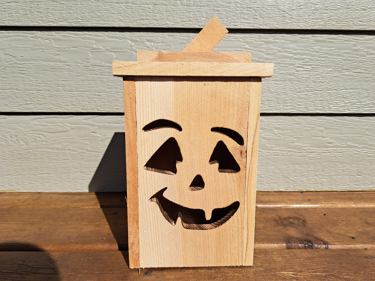 Rustic Wooden Jack O' Lantern