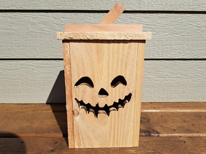 Rustic Wooden Jack O' Lantern