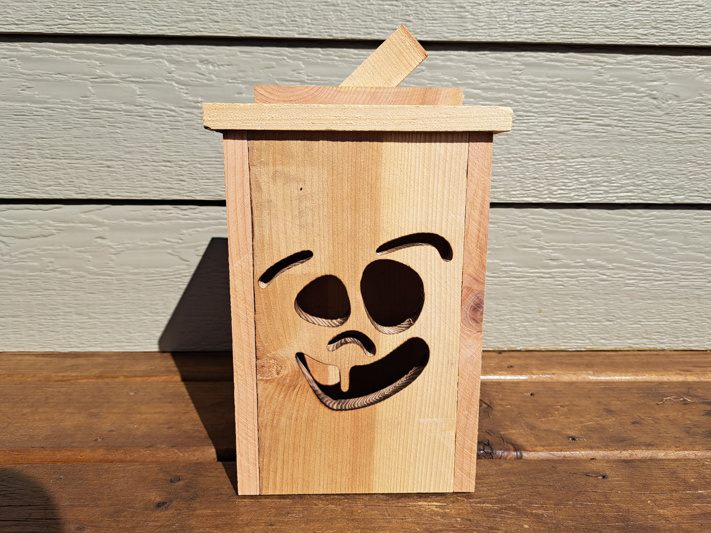 Rustic Wooden Jack O' Lantern