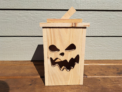 Rustic Wooden Jack O' Lantern