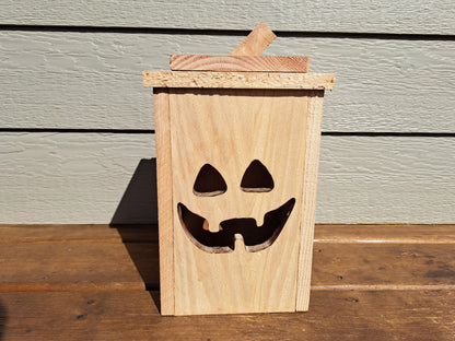 Rustic Wooden Jack O' Lantern