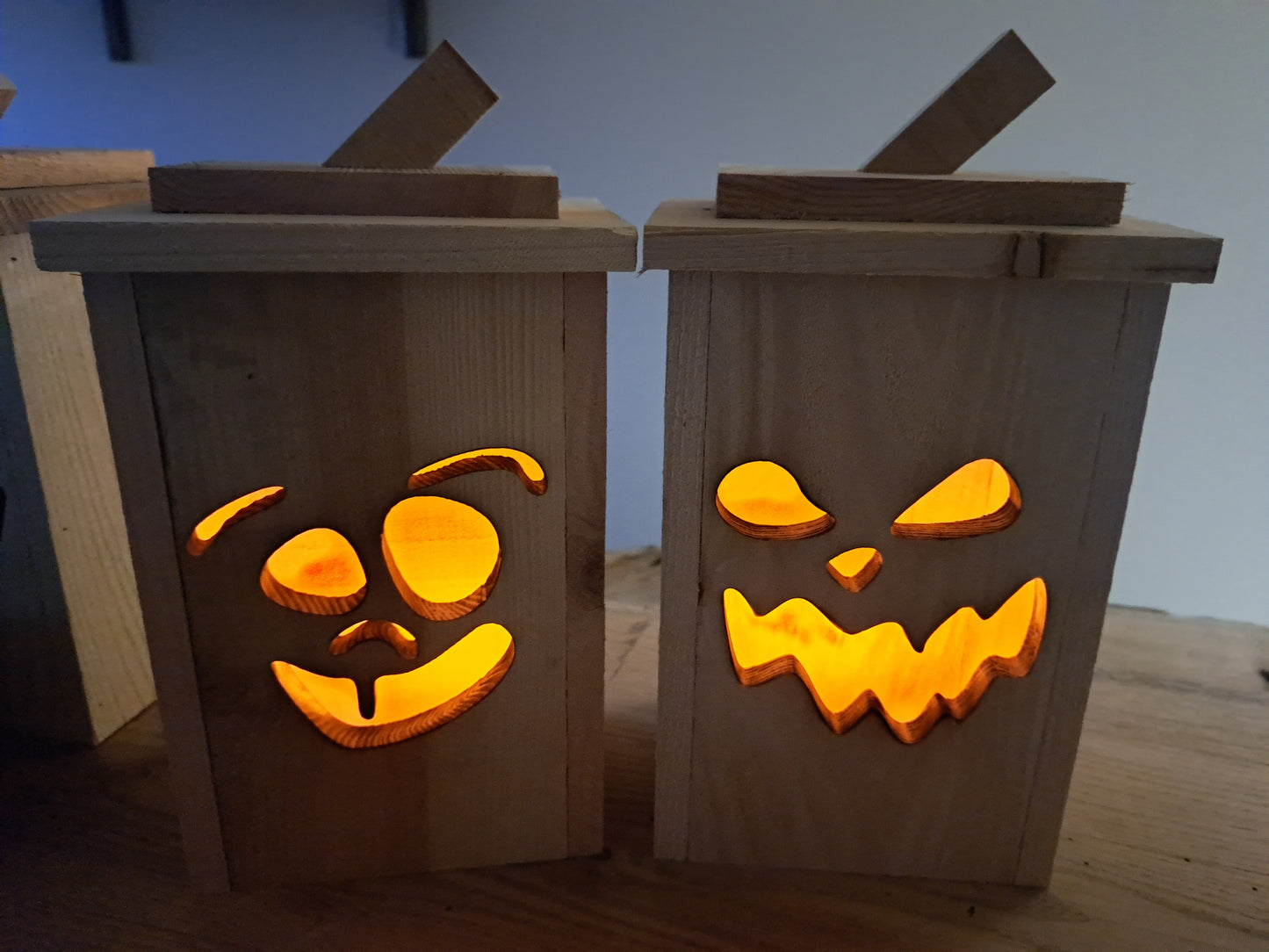 Rustic Wooden Jack O' Lantern