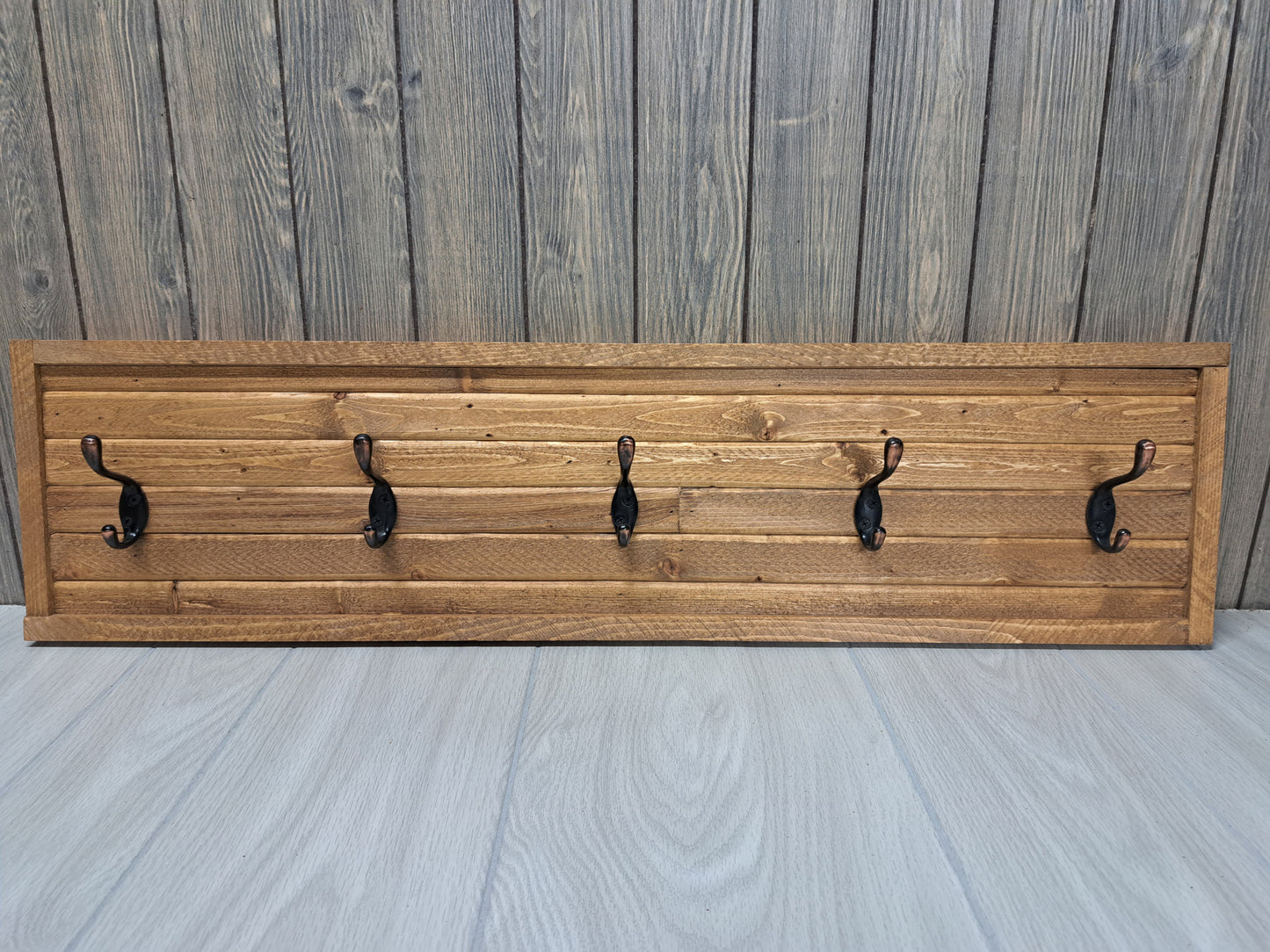 Rustic Farmhouse Style Wooden Coat Rack - Light Pine