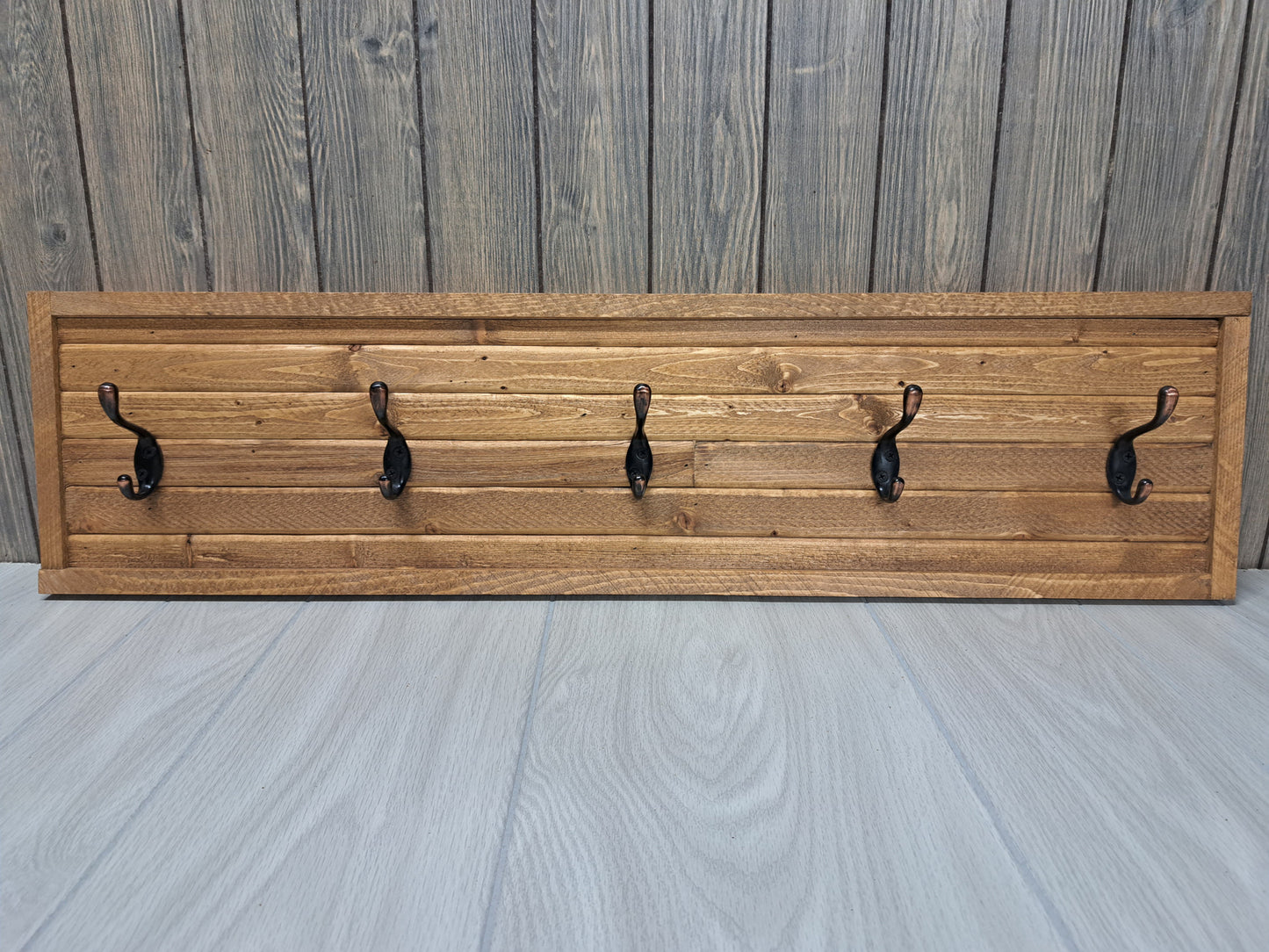 Rustic Farmhouse Style Wooden Coat Rack - Light Pine