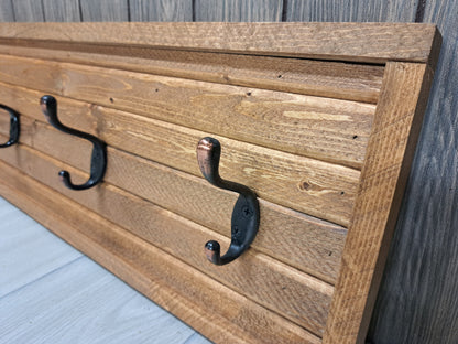 Rustic Farmhouse Style Wooden Coat Rack - Light Pine