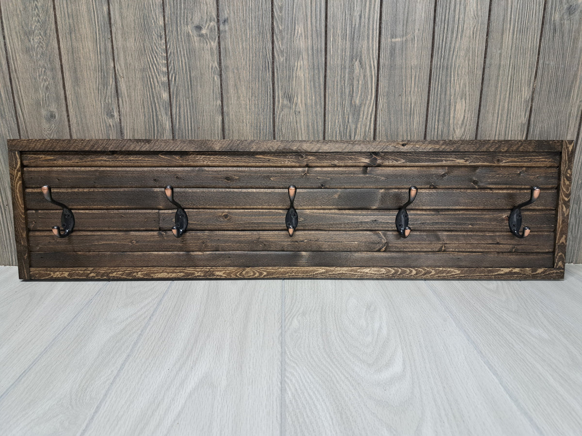 Rustic Farmhouse Style Wooden Coat Rack - Dark Pine – Rustic Brook Farm