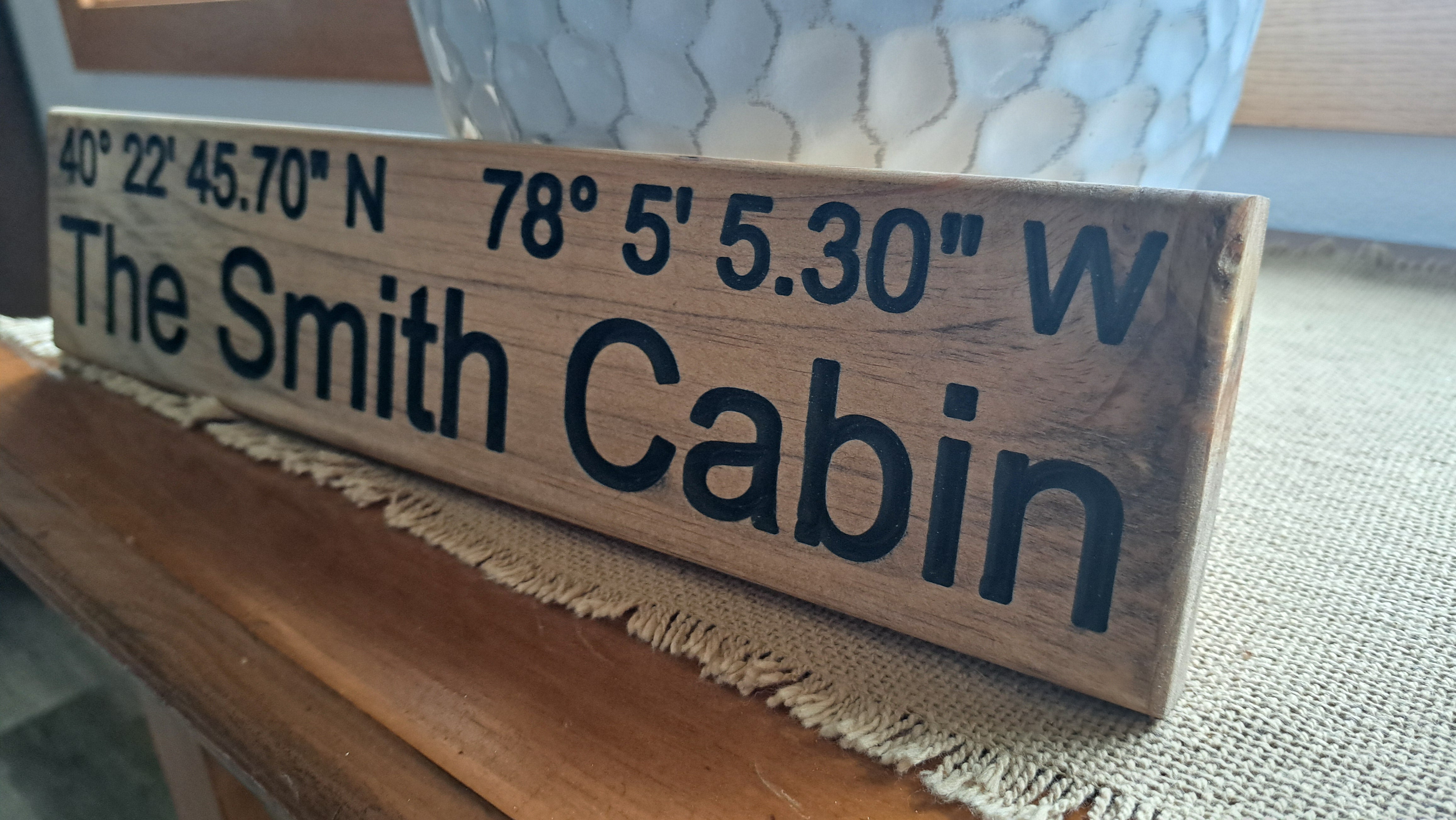 GPS Coordinates Personalized Carved Sign