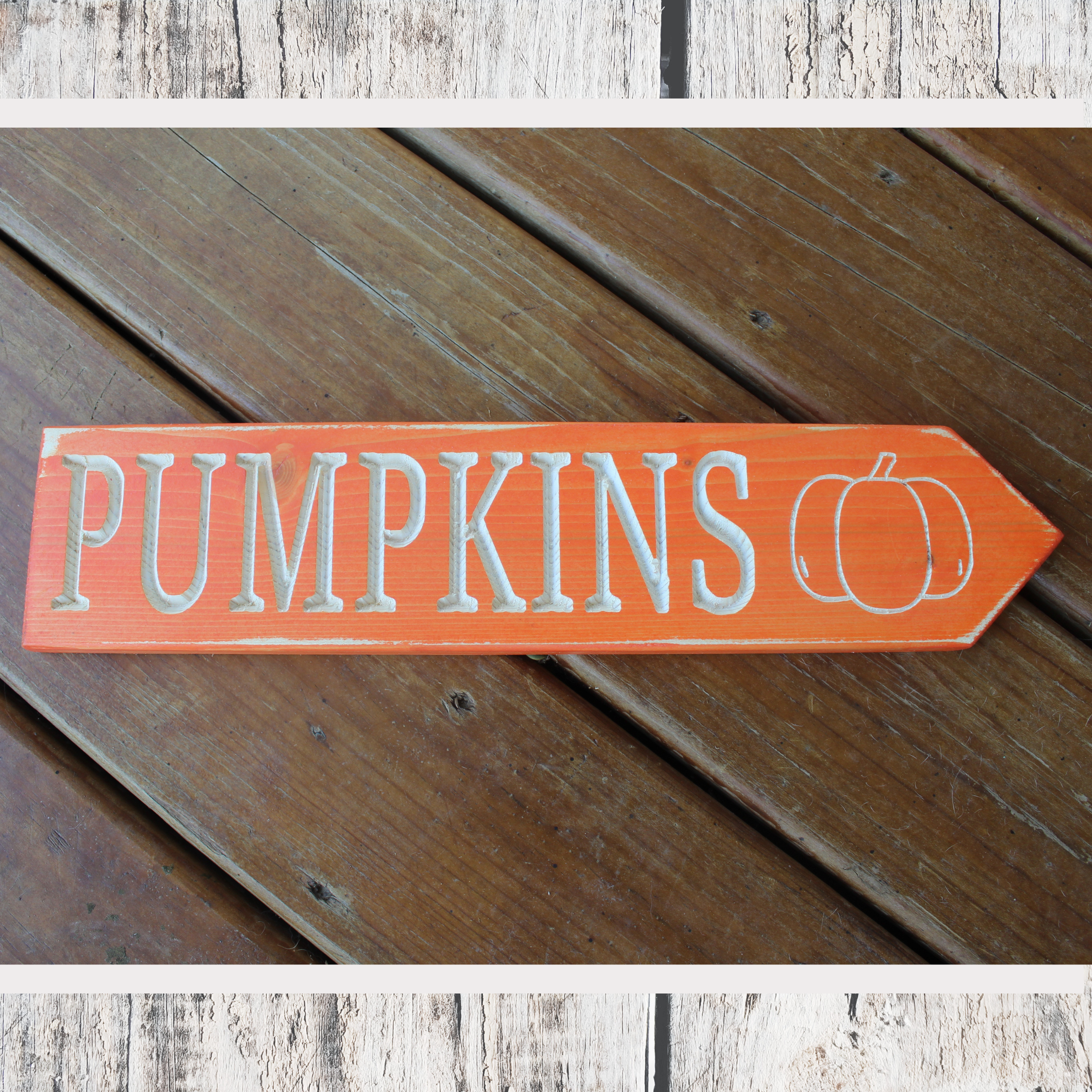 Rustic Pumpkins Sign – Carved Wood PUMPKINS Farmhouse Fall Decor