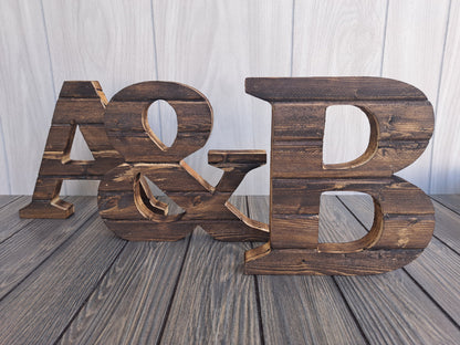 Rustic Wood Letters Dark Pine