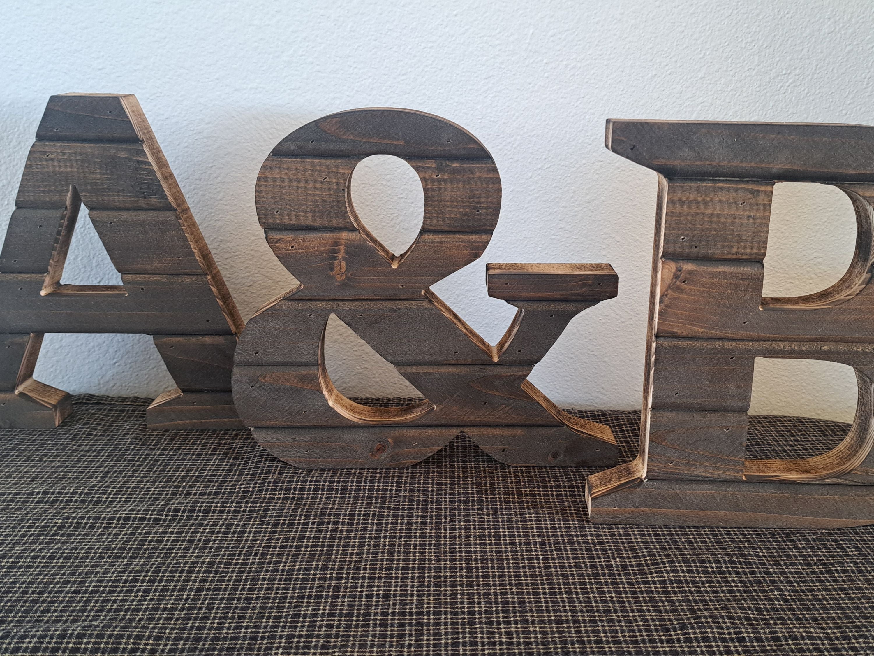 Rustic Wood Letters Dark Pine